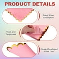 thumbnail image 3 of Uxcell 50 Pcs Scalloped Cocktail Napkins with Gold Foil Edges, 5 x 5 Inch Disposable Scalloped Paper Napkins for Wedding Engagement Anniversary Party Tableware Decorations, Pink, 3 of 7