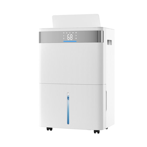 BaPiPro 80-Pint Dehumidifier for Home & Basement – Smart Humidity Control, Quiet Operation (38dB), Continuous Drainage with 3.28ft Pipe, LED Display – White