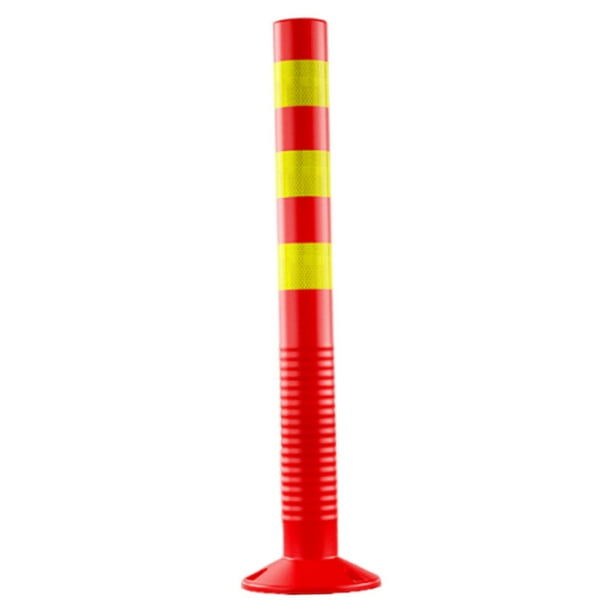 Poste de bolardo de 28" de alto. Accesorio multifuncional para estacionamiento, ideal para supermercados, comunidades residenciales y carriles. Rojo y amarillo