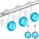 thumbnail image 1 of 12 piezas de ganchos para cortina de ducha, anillos para baño, ganchos dobles deslizantes, ganchos antioxidantes con diamantes de imitación de cristal, varillas para cortinas y, 1 of 5