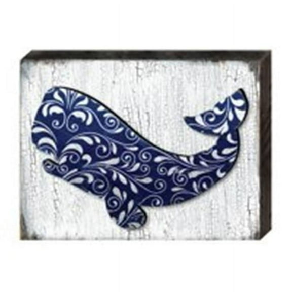 Designocracy 98516-08 Nautical Vintage Whale Art on Board Wall Decor  Wood
