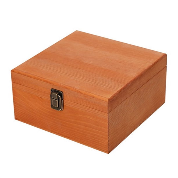 Caja de Almacenamiento de Madera Caja de Regalo Boda Caja de Dulces Flip Caja de Regalo Dama de Caja de Regalo Color de Madera