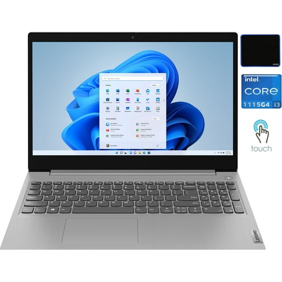 Lenovo Ideapad 3 15.6" Touchscreen/ Laptop Computer/ 11th Gen Intel i3-1115G4 (Beat i5-8250U)/ 8GB DDR4/ 256GB SSD/ Webcam/ WiFi / Bluetooth/ Win 10 Platinum Grey with UltraTech Mouse Pad Bundled