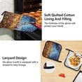 thumbnail image 4 of Zebra Van Gogh Art 5 Pcs Kitchen Set Heat Resistant Oven Mitts and Non-Slip Pot Holders with Adjustable Cooking Apron, 4 of 6