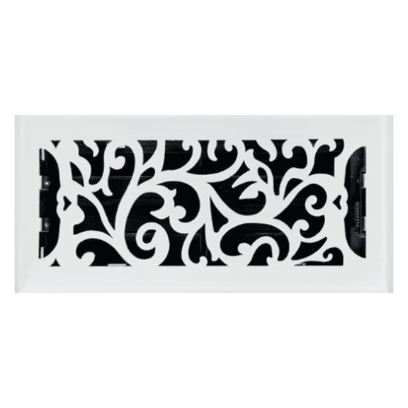 Sierra Grates 4 x 12 Glacier White Floral Floor Register