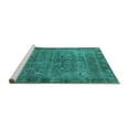 thumbnail image 2 of Ahgly Company Machine Washable Indoor Rectangle Oriental Turquoise Blue Industrial Area Rugs, 2' x 3', 2 of 4