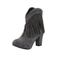 thumbnail image 2 of OKBOP Womens High Heels Mid-Calf Boots-Christmas Suede Girls Boots Size 12 Retro Winter Boots for Women Gray, 2 of 3