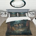 thumbnail image 2 of Designart "Woodsy Cabin Getaway" Landscape Forest Bedding Covert Set - Forest Brown Landscapes Bed Set With 1 Sham, 2 of 6