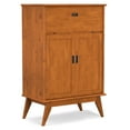 thumbnail image 3 of Simpli Home Draper Solid Harwood Mid- Century Modern 32 inch Wide Bar Cabinet in Teak Brown, 3 of 14