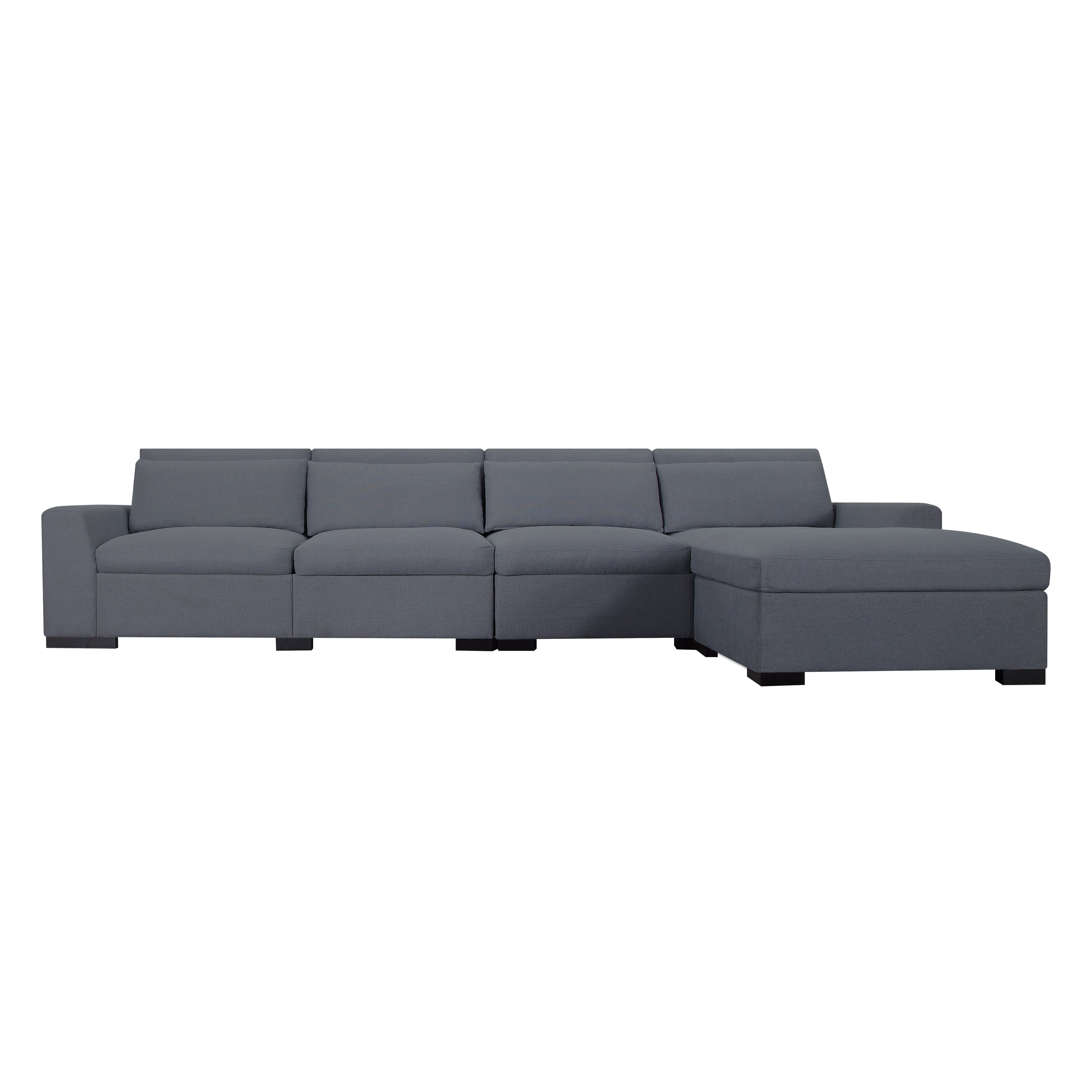 Gewnee Modern 149" Modular Sectional Sofa with Ottoman,Extra Wide & Deep,Removable Washable Covers,Includes 3 Lumbar Pillows for Living Room,Office.Dark Grey