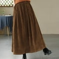 thumbnail image 6 of EDFBUYKRS Female Skirts Long Maxi Skirts with Pockets Corduroy Skirt for High Waist Flowy A Line with Pleated Detail Comfortable Soft Fabric Versatile Casual and Dressy Outfits, 6 of 6