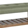 thumbnail image 4 of Banc en Bois avec Assise Rembourrée, Gris et Marron, 4 of 5
