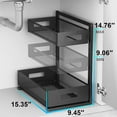 thumbnail image 2 of Under Sink Organizer Pull Out Cabinet with Sliding Drawers Adjustable Height 2 Tier Storage, 2 of 6