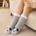 thumbnail image 4 of Lumtrix Women's & Men's Cute Animal Thick Fuzzy Slipper Socks Non Slip Warm Cozy Socks Indoor Winter Fleece Socks G One Size, 4 of 5