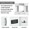 thumbnail image 2 of White 4-in-1 Modern Coat Rack Hall Tree, Multi-Functional Entryway Bench with 7 Hooks and Storage Drawer, 2 of 8