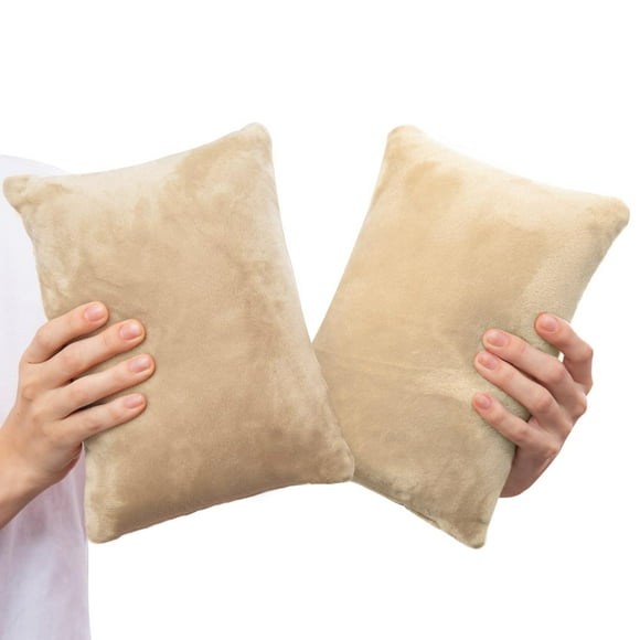 1 MIDDLE ONE 2 Pack Petit Oreiller en Mousse à Mémoire de Forme Mini Oreiller 11 X 7 Pouces pour Voyage Sieste et Soutien Lombaire Genou Petit Coussin pour Chiens (Camel)