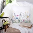 thumbnail image 3 of Pink Blue Floral 24x24 Pillow Covers Set of 2, Farmhouse Garden Flowers Botanical Throw Pillow Covers Decorative Couch Cushion Case, Microfiber Square Pillowcases for Bedroom Car Living Room, 3 of 7