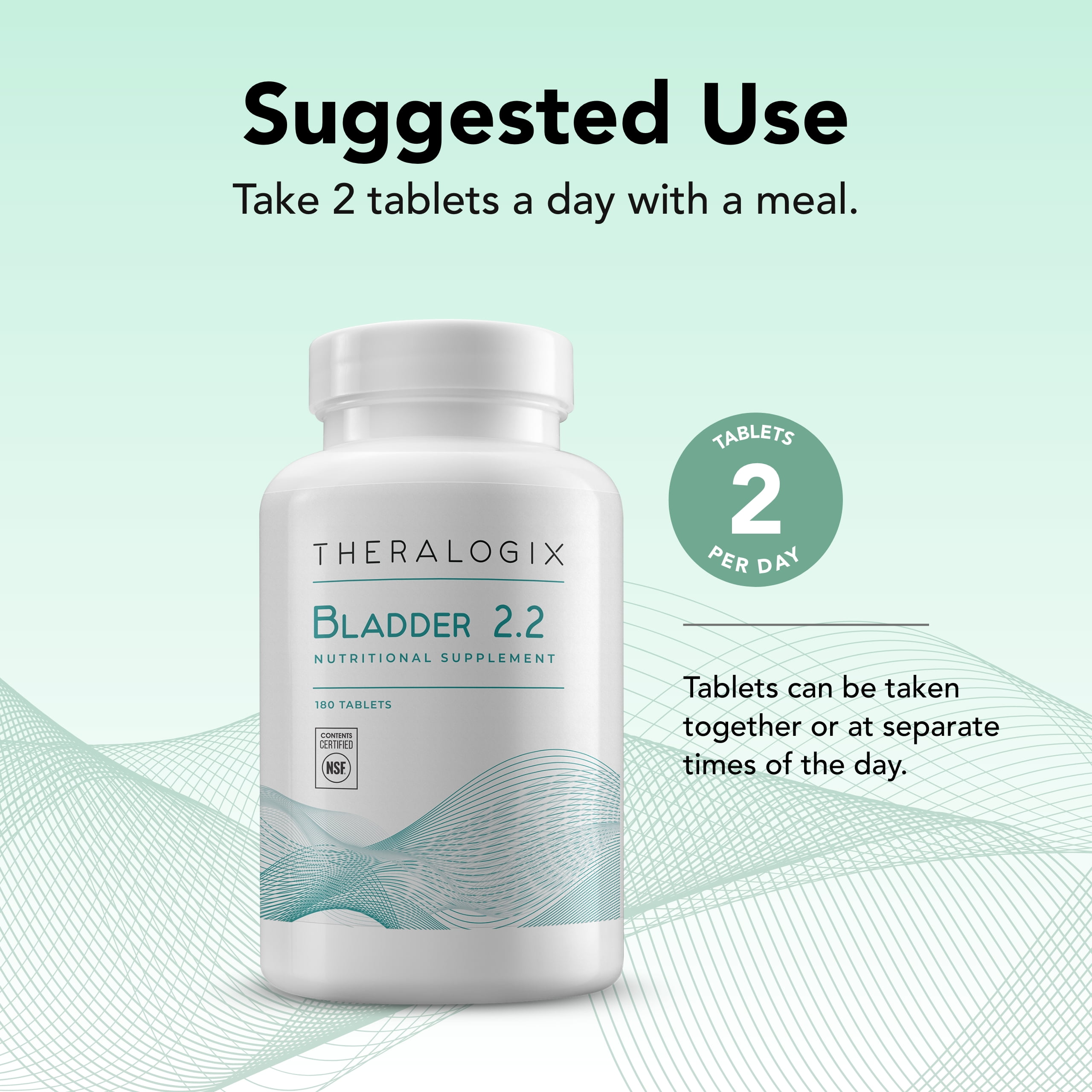 Theralogix Bladder 2.2 Multivitamin & Multimineral Supplement - 90-Day Supply - Bladder Support Supplement for Men & Women - Vitamins A, C, D, E, Zinc & More - NSF Certified - 180 Tablets
