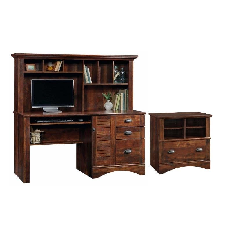 Home Square 2 Piece Home Office Set with Computer Desk with Hutch and 1