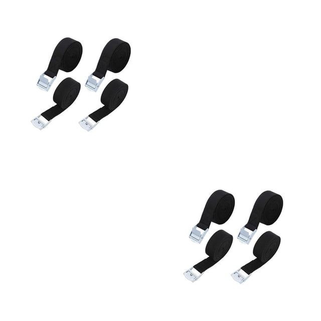 Eigraketly 4 piezas de hebilla de equipaje, amarre de techo de carga, estiba, ordena, correa portátil, correa de trinquete de amarre para viajar 2m 2piezas