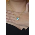 thumbnail image 3 of Blue Zircon Solitaire Necklace Gold-Plated, December Birthstone Pendant, Minimalist Blue Gemstone Necklace, Gift for Women, Natural Zircon, 3 of 3
