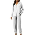 thumbnail image 2 of Xunmmm Pajamas For Women Set Silk Pjs 2 Piece Satin Sleepwear Long Sleeve Button Down Lounge Sets With Pant, 2 of 8