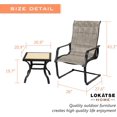 thumbnail image 3 of LOKATSE HOME 3 Pieces Patio Conversation Set with 2 Outdoor Padded Motion Chairs and Coffee Side Dining Table, 3pcs, Grey-3pcs, 3 of 13