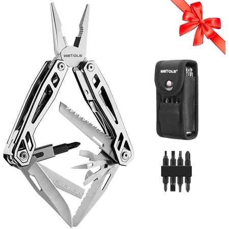 Multitool with Pocket Knife Birthday Gifts for Men Women Mom Dad WETOLS 21-in-1 Stainless Steel Pliers with Screwdrivers Self-locking Multi tools with EDC Sheath Ideal for Home Camping Survival