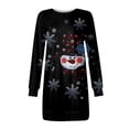 thumbnail image 4 of IROINNID Reduced Christmas Dress for Women Long Sleeve Dress Thigh-Length Sheath Dress Christmas Printed Long Sleeve Round Neck Sweatshirt Dresses,Black, 4 of 5