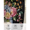thumbnail image 6 of Sheer Curtains 72 inches Long, Autumn Flowers Watercolor Pink Rose Leaf Bottle Hand Painted Light Filtering Sheer Window Curtains Rod Pocket Voile Drapes for Bedroom Living Room, 52"W x 72"L 2 Panels, 6 of 7