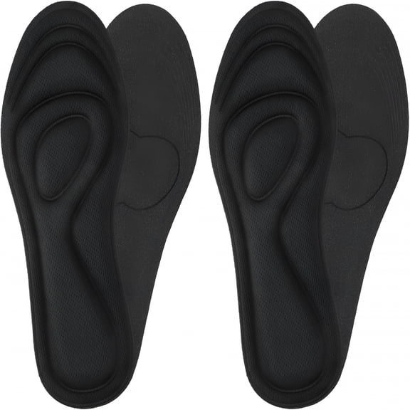 TELOLY 2Pair Memory Foam Insoles,Shoe Insoles for Women Men Replacement Shoe Inserts Comfort Cushioning Shoe Pads Relieve Foot Pain(Black)
