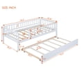 thumbnail image 2 of Harper & Bright Designs Twin Size Low Daybed with Trundle, Wood Twin Platform Bed Frame with Rails for Boys and Girls Bedroom, White, 2 of 15