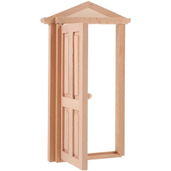FRCOLOR Doll House Mini Wooden Door Model Accessories 17.5X10.3X2CM