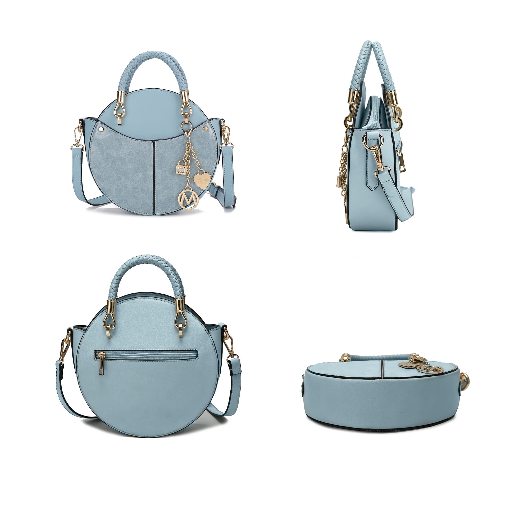 MKF Collection Nobella Women’s Crossbody Vegan Leather Functional and Trendy Handbag by Mia K. -Charcoal