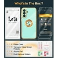 thumbnail image 2 of LeYi Case For SAM Galaxy A36 5G: 2pcs Tempered Glass Screen Protector And 360° Rotatable Magnetic Stand, Rose Gold Plated Edge，Mint, 2 of 8