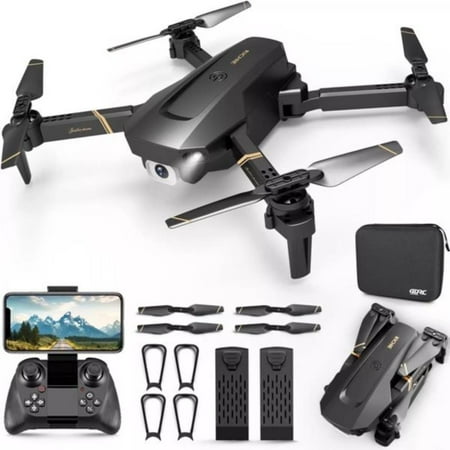4DV4 Drone with 1080P Camera Adults Kids,FPV HD Live Video RC Quadcopter Helicopter Toys Gifts,Altitude Hold, Waypoints,3D Flip,Headless Mode,2 Batteries,Carrying Case, Christmas game kids toy boyy