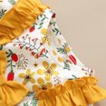 thumbnail image 5 of NZRVAWS Toddler Baby Girls Fall Winter Outfits 3 Years Girls Floral Print Top 4 Years Girls Pants 2PCS Fall Winter Clothes Set,Yellow, 5 of 8