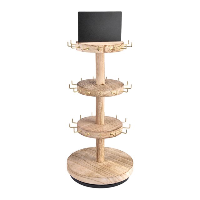 Organizador giratorio de joyas y pendientes de 3 niveles, multifunción, de escritorio, decorativo, para collares y tiendas.