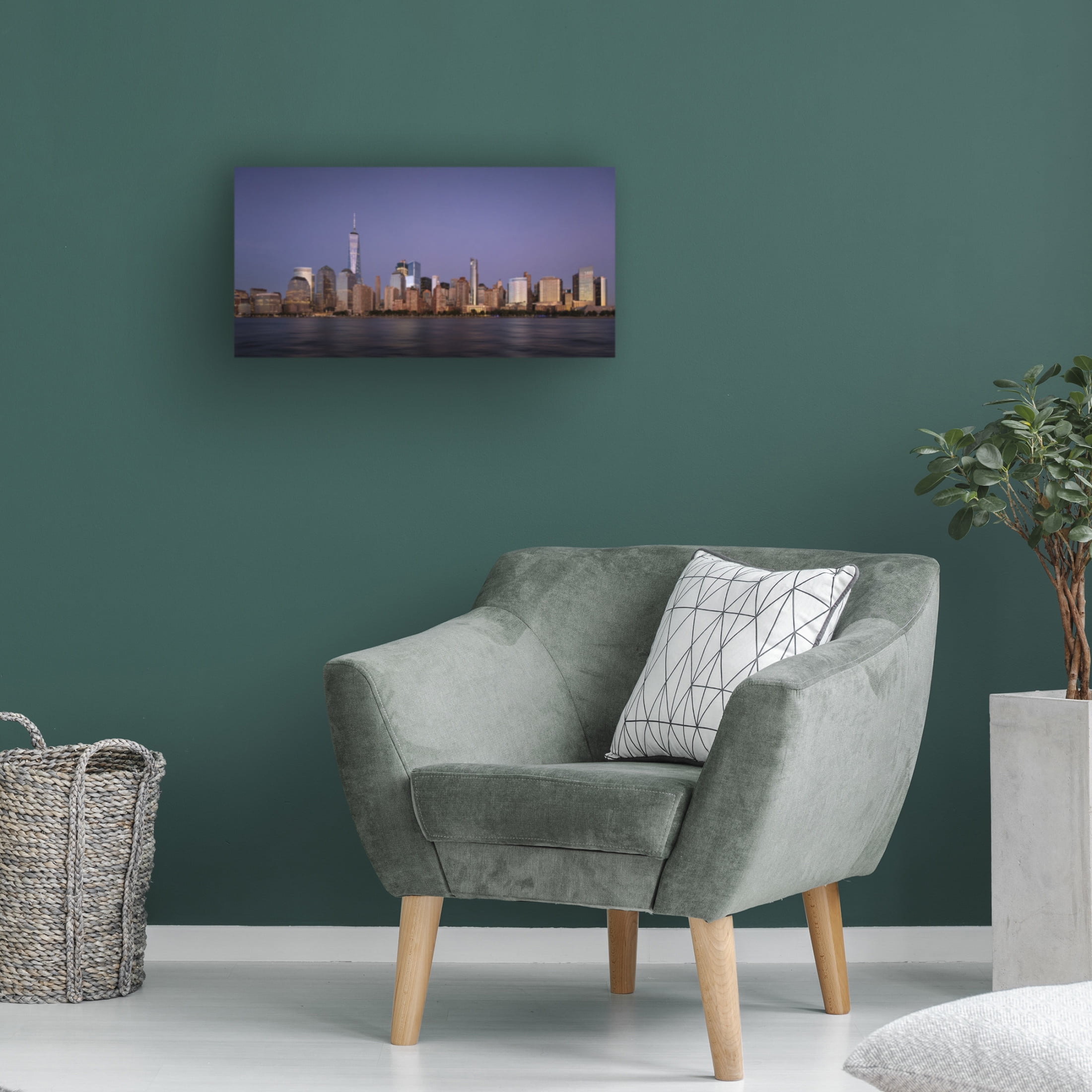 Canvas Wall Art - fegari 'M A N H A T T A N' Wall Art for Living Room, Bedroom, or Office Décor by Trademark Fine Art - 24 x 12 Inches