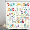 thumbnail image 2 of Kids Inspirational Quotes Shower Curtain Bathroom Set 72Wx72H Inches Funny Cartoon Cute Colorful Motivational Words Rainbow Dots Bath Accessories Classroom Art Home Decor Fabric 12 Pack Hooks, 2 of 5
