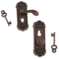 thumbnail image 1 of 2 Uds, Pomo de Puerta de Metal de Bronce, Manija de en Miniatura 1:12, Accesorios, 1 of 5