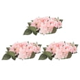 thumbnail image 1 of 3Pcs Candle Rings Wreaths Artificial Rose Flower Candle Ring for Wedding Table Party Home Decor, 1 of 4