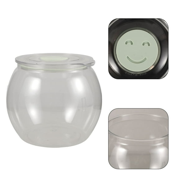 FRCOLOR Airtight Plastic Canister Food Storage Jar Round Storage Container Clear Pickle Jar Dried Fruit Tea Pot For Kitchen Canning Flour Cereal Pasta Sugar Beans