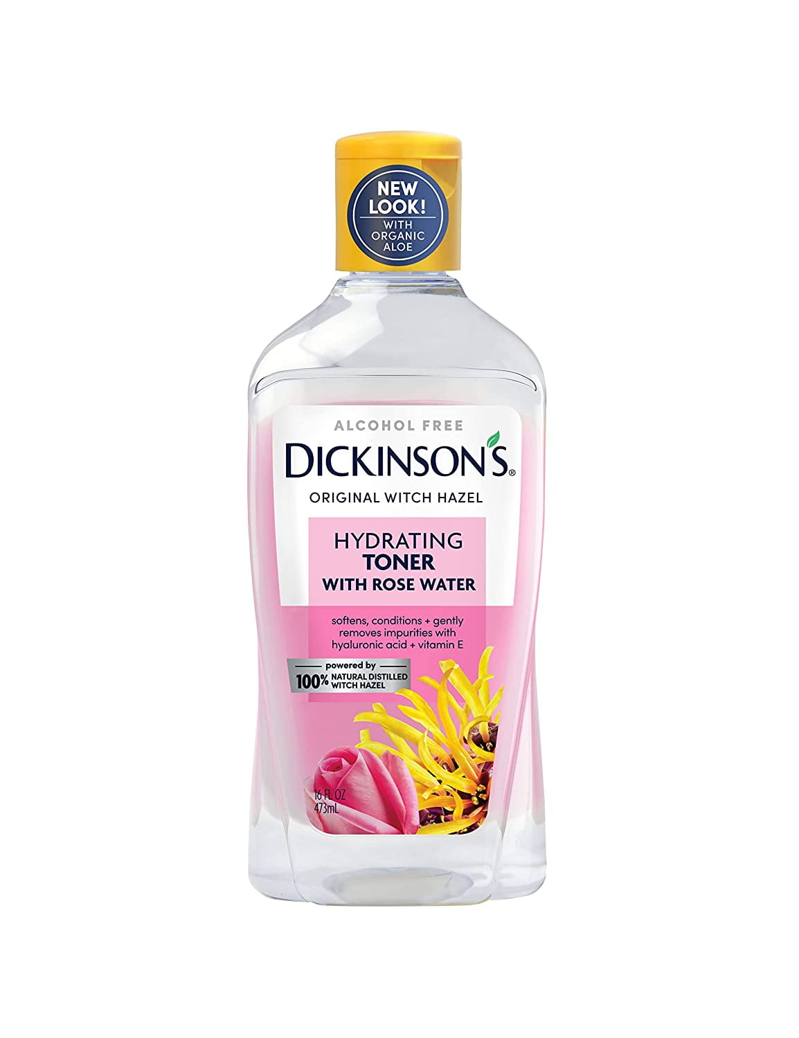 Dickinson's Enhanced Witch Hazel Hydrating Toner with Rosewater, Alcohol Free, 98% Natural Formula, 16 fl oz