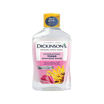 Dickinson's Enhanced Witch Hazel Hydrating Toner with Rosewater, Alcohol Free, 98% Natural Formula, 16 fl oz