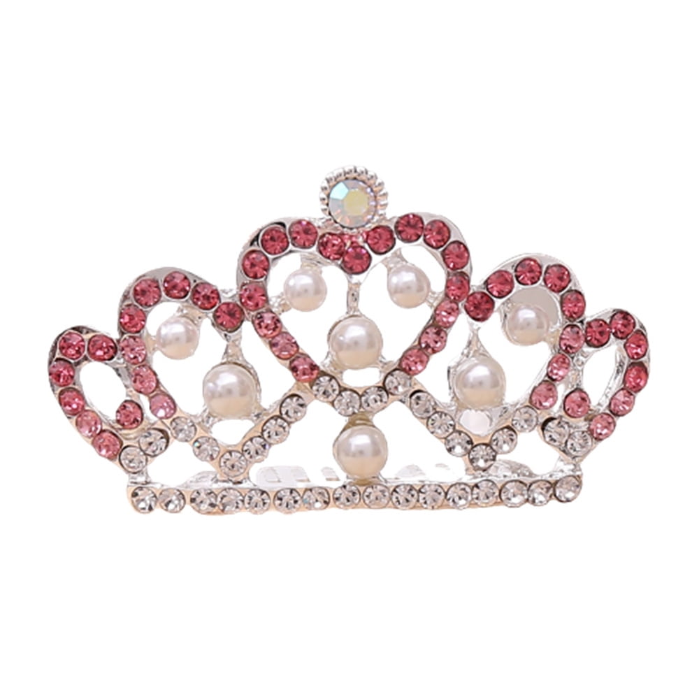 Small Tiaras Crown Hair Comb for Girls Rhinestone Mini Headpiece
