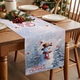 thumbnail image 5 of Merry Christmas Cotton Linen Table Runner for Dining Kitchen, Winter Snowman Xmas Tree Red Bids Snowfall Wedding Outdoor Party Tablerunners Decor, Dresser Scarf Coffee Tablecloth Runners 13"x108", 5 of 9
