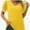 Yellow, variant on Womens Summer Casual Shirts Short Sleeve Tunic V Neck Trendy Blouses Tops