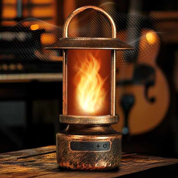 Parlante Bluetooth para exteriores FoxFlame 5 W con llama LED y 13 colores