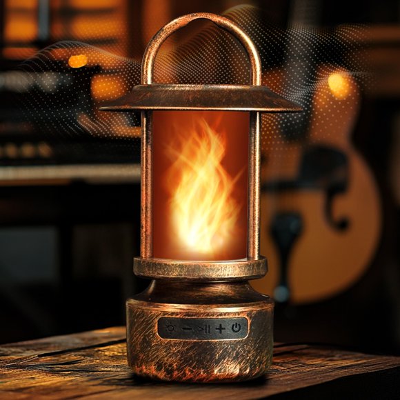 Parlante Bluetooth para exteriores FoxFlame 5 W con llama LED y 13 colores